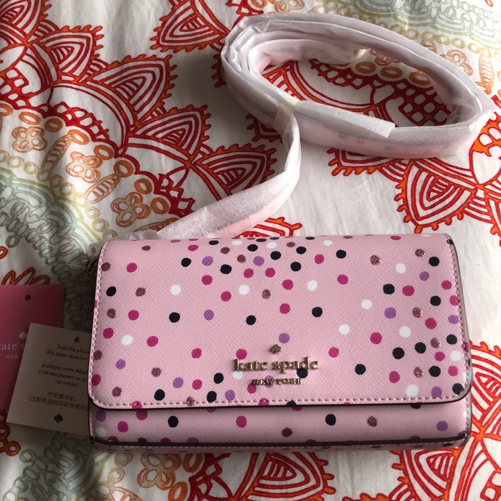 Kate Space Pink Confetti Crossbody Purse